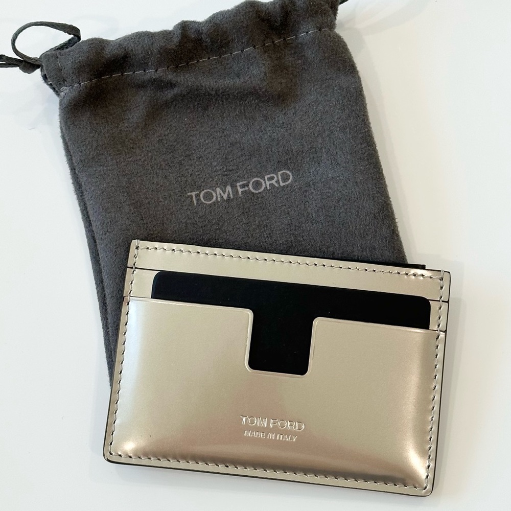 NWT Tom Ford metallic card case